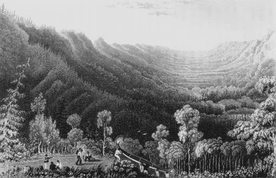 Methye Portageからのクリアウォーター川の谷、1828